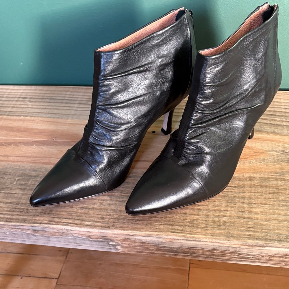 Corso Como Black Leather Heeled Boots